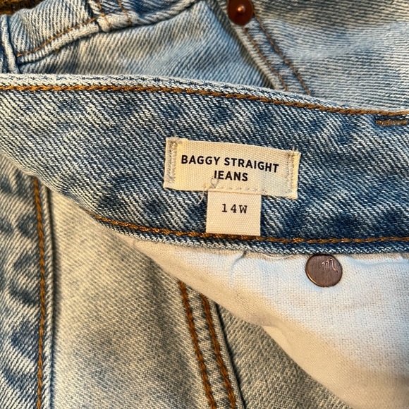 NWT Madewell Baggy Straight Jeans Size 14W - Picture 7 of 13